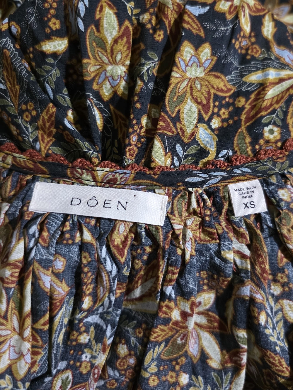 Doen Delfina Dress in Noir Narcissus Floral Size XS - Picture 5 of 5